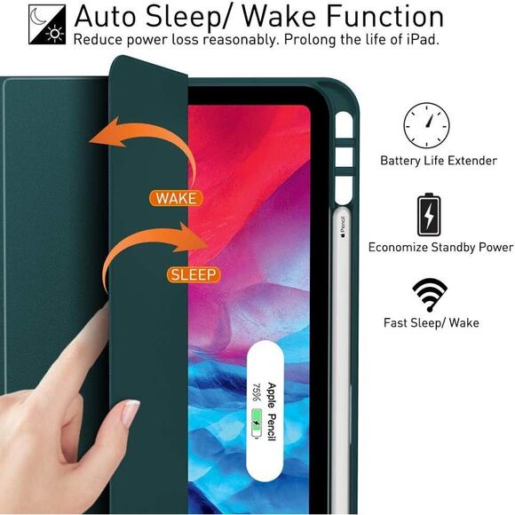 Smart Case For Apple iPad Pro 11" 2021 2020 2018 Leather Auto Wake Sleep Cover - Picture 3 of 12
